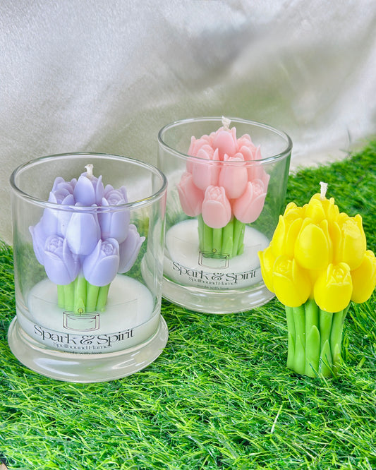 Tulips Bouquet Candle 🌷✨