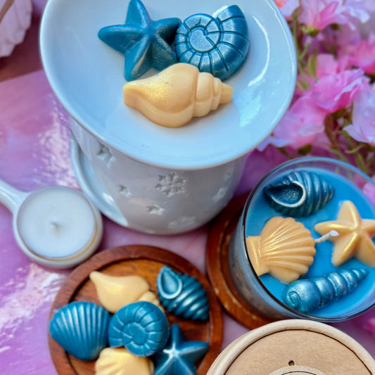 OCEAN WHISPER – Candle & Wax Melt Bundle 🌊🐚✨