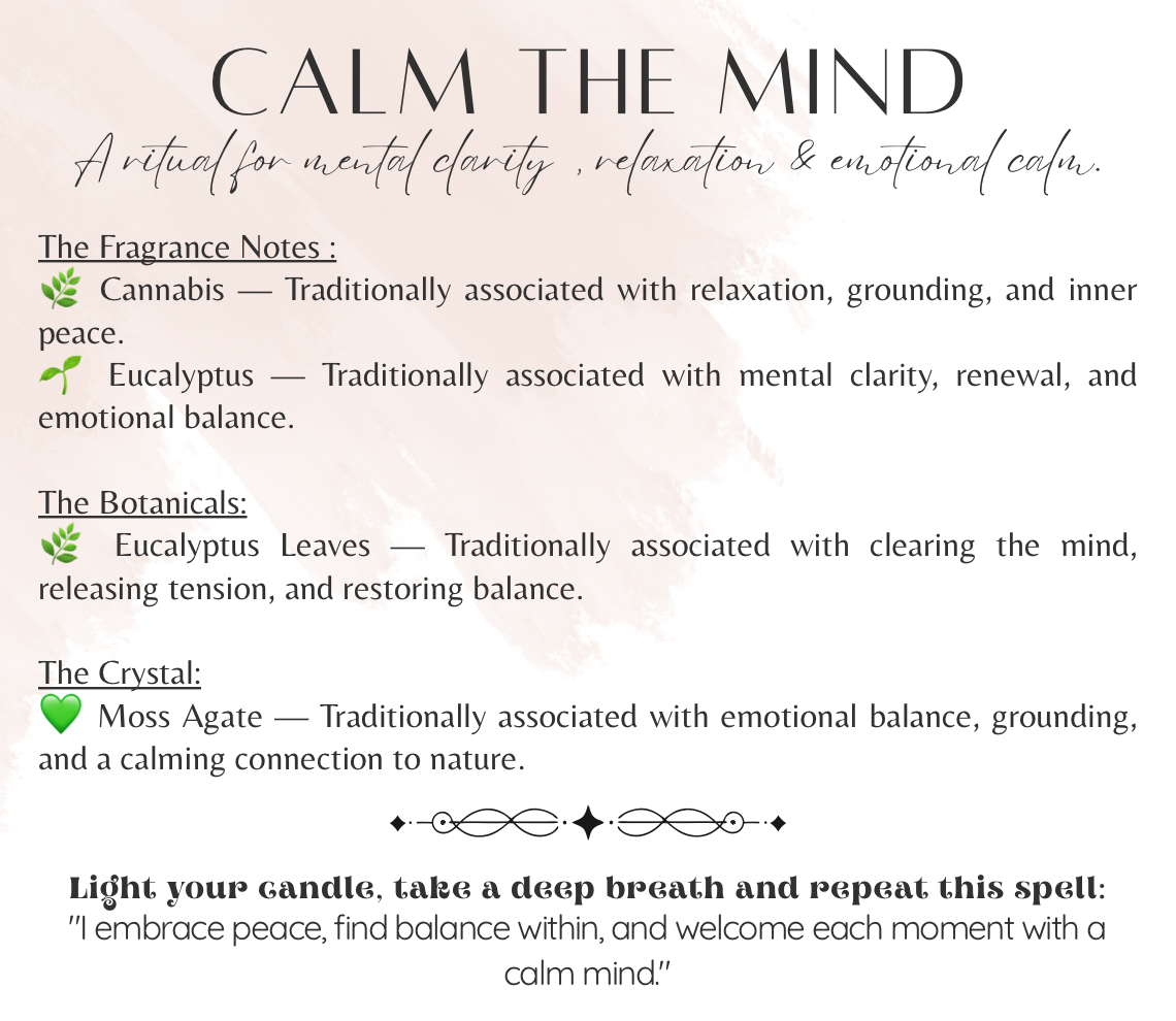 CALM THE MIND – Candle 6oz 🌿💚