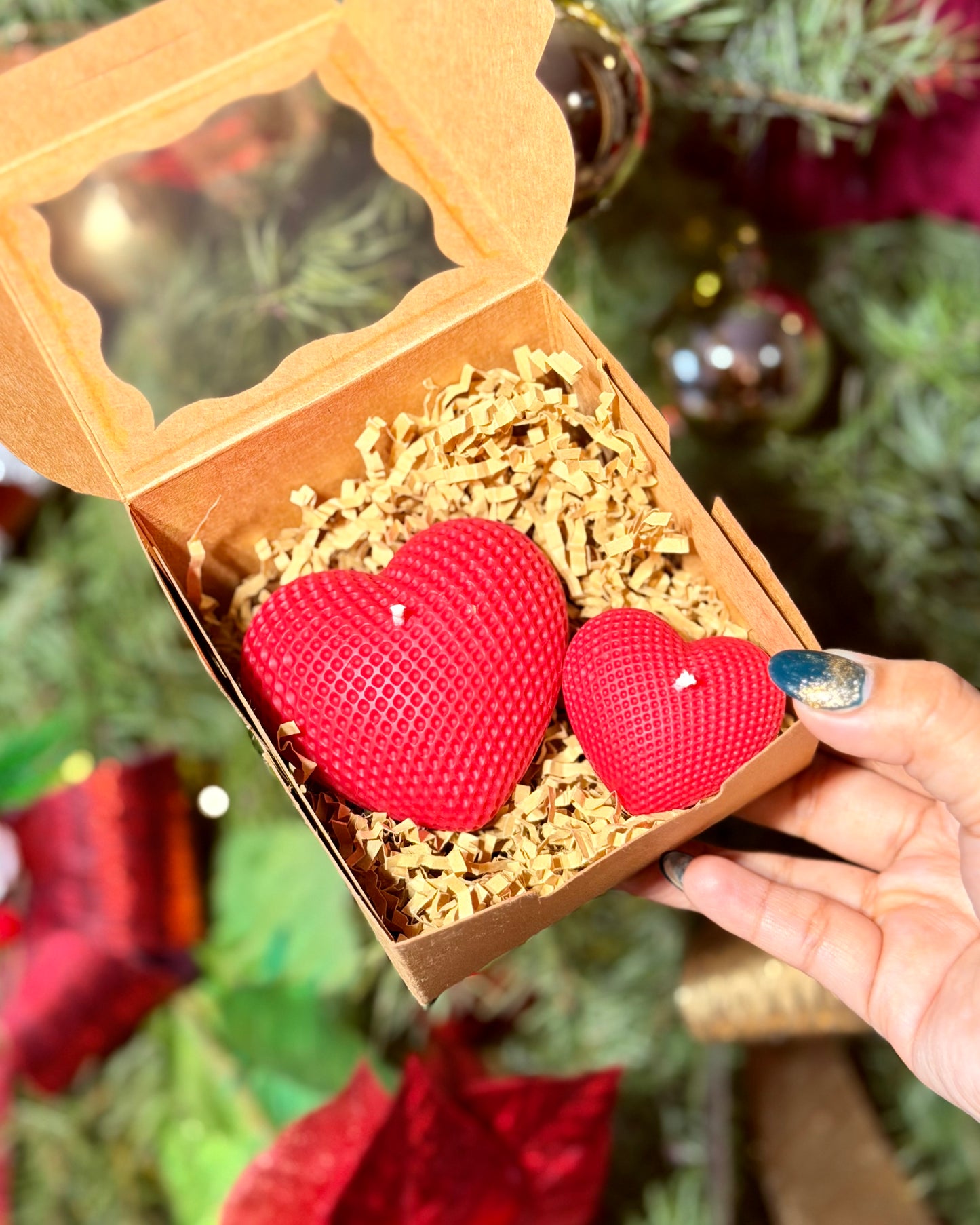 MINI VALENTINE HEART SET – Floral Candle Duo 💘✨